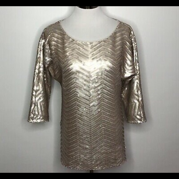 White House Black Market Tops - NWOT White and Black Sequin Blouses Size S